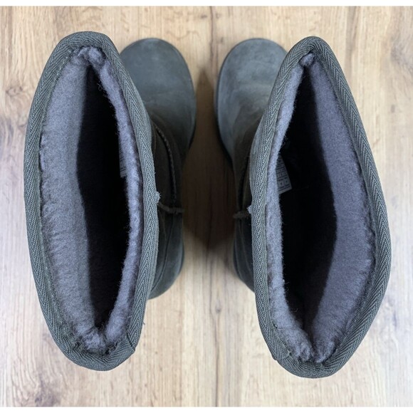UGG Women Classic Femme Short Slate Wedge Boots Size 7 Gray Suede Sheepskin - Picture 8 of 14
